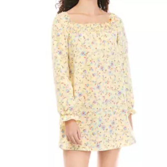 💙 Bebop Smocked Square Neck Long Sleeve Dress, Large, EUC, 5 for $25 item 💙 - Picture 1 of 10